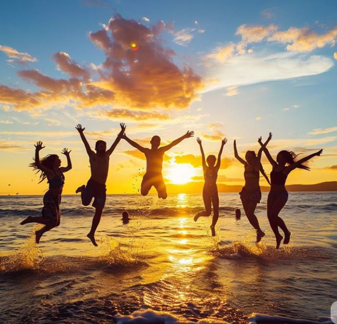 люди на пляже